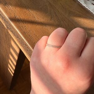 Peoples Rose Gold Diamond Double Row Band Size 7